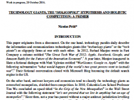 GRANDES DE LA TECNOLOGÍA, LA HIPÓTESIS “MOLIGOPOLY” Y LA COMPETENCIA HOLÍSTICA: UN PRIMER (borrador)