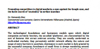 Promover la competencia en los mercados digitales; un caso contra el caso de Google y la inútil búsqueda de “neutralidad” en las búsquedas en línea
