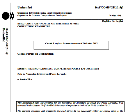 OFERTA DE POLÍTICA DE INNOVACIÓN Y COMPETENCIA DISRUPTIVA