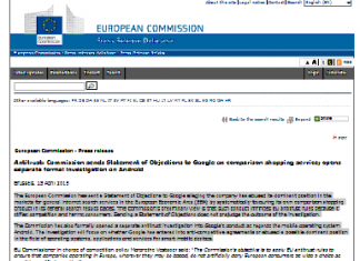 Antimonopolio: La Comisión envía un pliego de cargos a Google en el servicio de comparación de compras; abre una investigación formal por separado en Android (Comunicado de prensa)