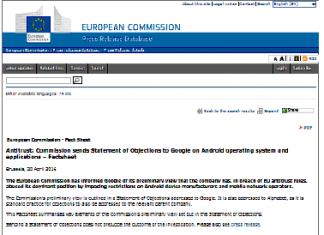 Antimonopolio: La Comisión envía un pliego de cargos a Google sobre el sistema operativo Android y sus aplicaciones (Factsheet)