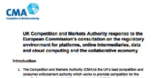 Respuesta de la Autoridad Británica de Competencia y Mercados a la Consulta de la Comisión Europea sobre el entorno para plataformas, intermediarios en línea, datos y la computación en la nube y la economía colaborativa