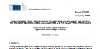 Plataformas en línea y oportunidades y desafíos del mercado único digital para Europa