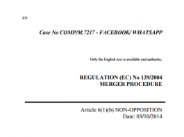 Asunto M.7217 – Facebook / WhatsApp Decisión de la Comisión de conformidad con el artículo 6, apartado 1, letra b), del Reglamento nº 139/2004 del Consejo