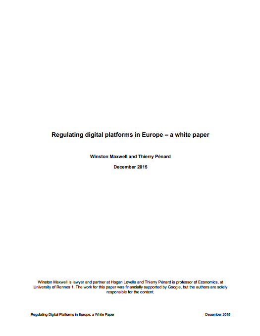 Regulación de plataformas digitales en Europa: un libro blanco