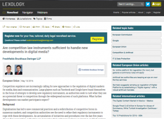¿Los instrumentos de ley de competencia son suficientes para manejar los nuevos desarrollos en los medios digitales?