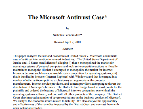 El caso antimonopolio de Microsoft