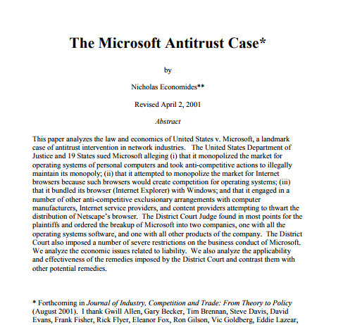 El caso antimonopolio de Microsoft