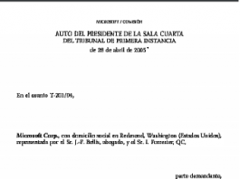 MICROSOFT / COMISIÓN: AUTO DEL PRESIDENTE DE LA SALA CUARTA DEL TRIBUNAL DE PRIMERA INSTANCIA
