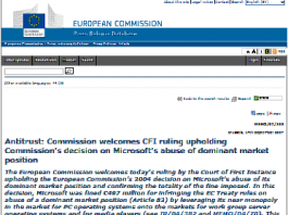 Antimonopolio: La Comisión celebra la decisión del CFI confirmando la decisión de la Comisión sobre el abuso de Microsoft de la posición dominante en el mercado (Comunicado de prensa)