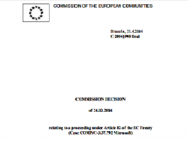 Caso COMP / C-3 / 37.792 Microsoft – DECISIÓN DE LA COMISIÓN (Artículo 82 del Tratado CE)