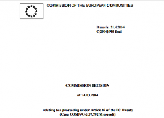 Caso COMP / C-3 / 37.792 Microsoft – DECISIÓN DE LA COMISIÓN (Artículo 82 del Tratado CE)