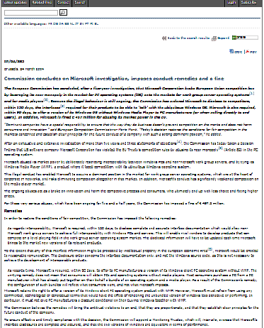 La Comisión concluye sobre la investigación de Microsoft, impone soluciones de conducta y una multa (Comunicado de prensa)