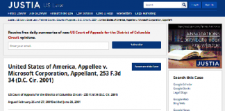Estados Unidos de América, realiza apelación contra Microsoft Corporation, apelante, 253 F.3d 34