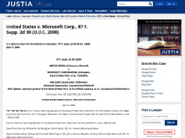 Estados Unidos v. Microsoft Corp., 87 F. Supp. 2d 30 (D.D.C. 2000)