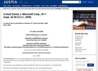 Estados Unidos v. Microsoft Corp., 87 F. Supp. 2d 30 (D.D.C. 2000)