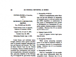 Sentencia definitiva: Caso Microsoft en E.E.U.U año 2001