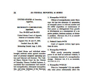 Sentencia definitiva: Caso Microsoft en E.E.U.U año 2001