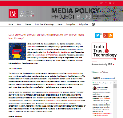 Protección de datos a través del lente de la ley de competencia: ¿Liderará Alemania el camino?