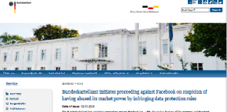 Bundeskartellamt inicia un proceso contra Facebook por sospecha de haber abusado de su poder de mercado al infringir las normas de protección de datos