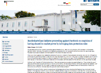 Bundeskartellamt inicia un proceso contra Facebook por sospecha de haber abusado de su poder de mercado al infringir las normas de protección de datos