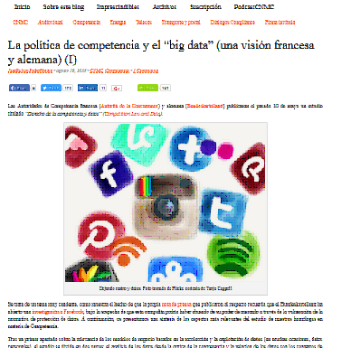 La política de competencia y el “big data” (una visión francesa y alemana) (I)