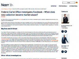 La Oficina Federal de Cártel investiga a Facebook: ¿Cuándo la recopilación de datos se convierte en abuso de mercado?