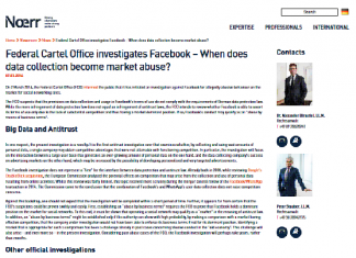 La Oficina Federal de Cártel investiga a Facebook: ¿Cuándo la recopilación de datos se convierte en abuso de mercado?
