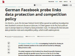 La investigación alemana de Facebook vincula la protección de datos y la política de competencia