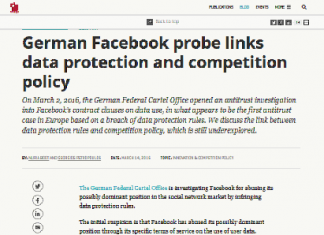 La investigación alemana de Facebook vincula la protección de datos y la política de competencia
