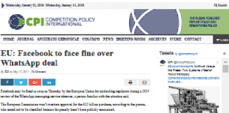 Unión Europea: Facebook enfrentará bien sobre el acuerdo de WhatsApp