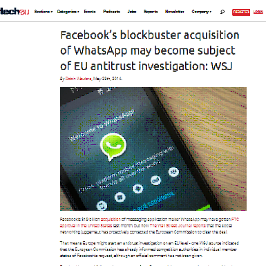 La exitosa adquisición de WhatsApp por parte de Facebook podría convertirse en tema de investigación antimonopolio de la Unión Europea: WSJ