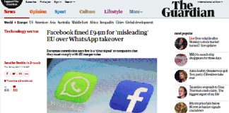 Facebook multó 94 millones de libras por una Union Europea ‘engañosa’ por sobre la de WhatsApp