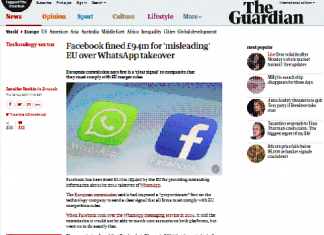 Facebook multó 94 millones de libras por una Union Europea ‘engañosa’ por sobre la de WhatsApp