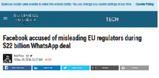 Facebook es acusado de engañar a los reguladores de la Unión Europea durante el acuerdo de $ 22 mil millones de WhatsApp