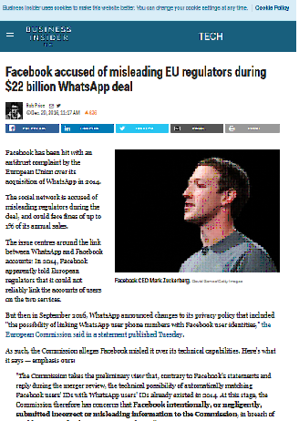 Facebook es acusado de engañar a los reguladores de la Unión Europea durante el acuerdo de $ 22 mil millones de WhatsApp