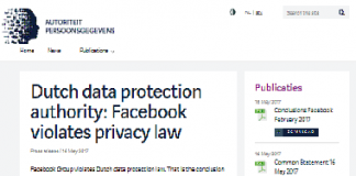 Autoridad holandesa de protección de datos: Facebook viola la ley de privacidad