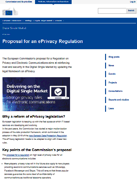 Propuesta para un Reglamento de privacidad electrónica