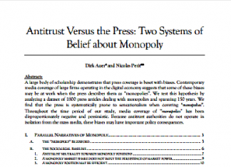 Antimonopolio versus la prensa: dos sistemas de creencias sobre monopolio