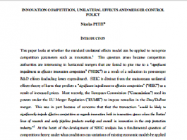 COMPETENCIA DE INNOVACIÓN, EFECTOS UNILATERALES Y CONTROL DE FUSIONES POLÍTICAS