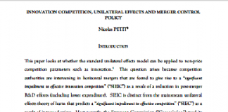 COMPETENCIA DE INNOVACIÓN, EFECTOS UNILATERALES Y CONTROL DE FUSIONES POLÍTICAS