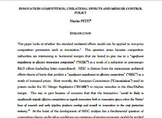 COMPETENCIA DE INNOVACIÓN, EFECTOS UNILATERALES Y CONTROL DE FUSIONES POLÍTICAS