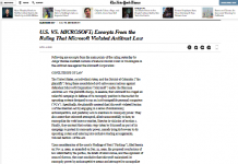 U.S. VS. MICROSOFT; Extractos de la sentencia que Microsoft violó la ley antimonopolio