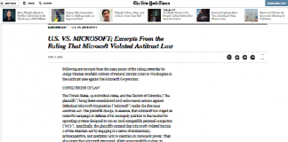 U.S. VS. MICROSOFT; Extractos de la sentencia que Microsoft violó la ley antimonopolio