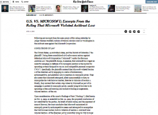 U.S. VS. MICROSOFT; Extractos de la sentencia que Microsoft violó la ley antimonopolio