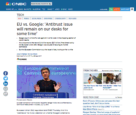 Unión Europea vs. Google: “El tema antimonopolio permanecerá en nuestros escritorios por un tiempo”