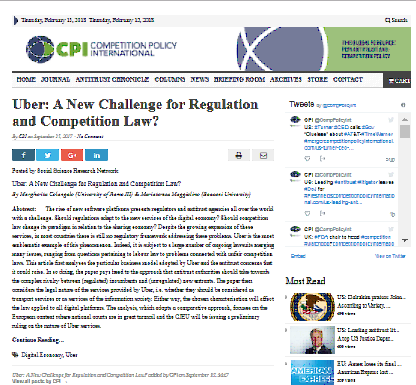 Uber: ¿Un nuevo desafío para la ley de regulación y competencia?