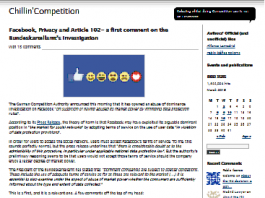 Facebook, privacidad y artículo 102: Un primer comentario sobre la investigación del Bundeskartellamt