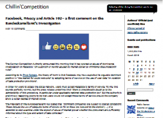 Facebook, privacidad y artículo 102: Un primer comentario sobre la investigación del Bundeskartellamt