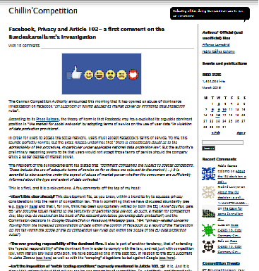 Facebook, privacidad y artículo 102: Un primer comentario sobre la investigación del Bundeskartellamt